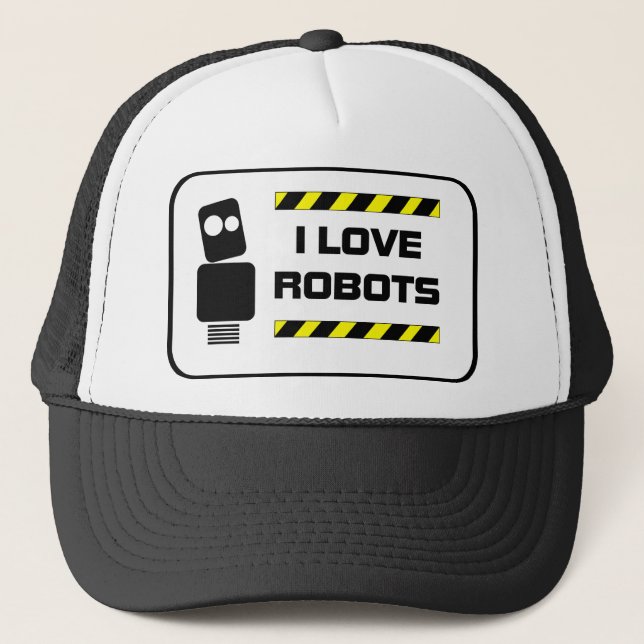 Gorra De Camionero Amo los robots (Anverso)