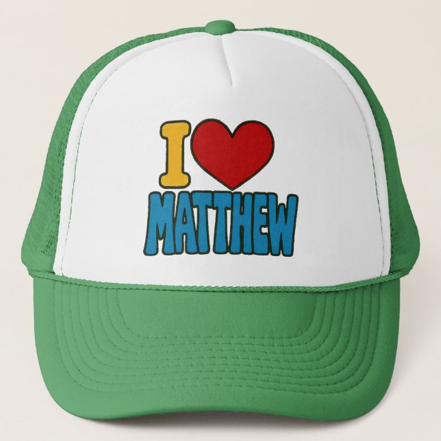 Gorra De Camionero Amo Matthew I Heart Matthew (Anverso)