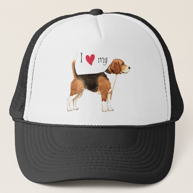 Gorra De Camionero Amo mi Beagle (Anverso)