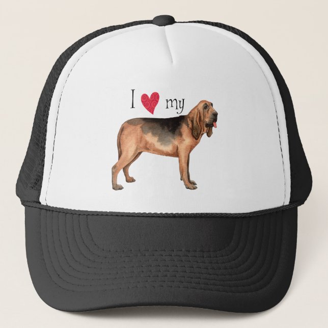 Gorra De Camionero Amo mi Bloodhound (Anverso)