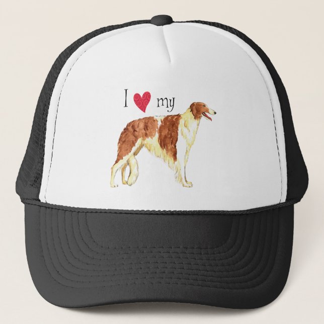 Gorra De Camionero Amo mi Borzoi (Anverso)