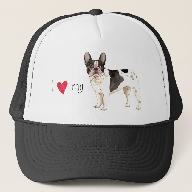 Gorra De Camionero Amo mi Bulldog francés (Anverso)