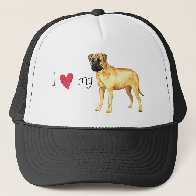 Gorra De Camionero Amo mi Bullmastiff (Anverso)