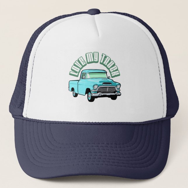 Gorra De Camionero Amo mi camión - viejo, recogida azul clásica (Anverso)