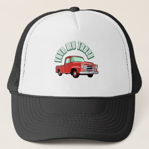 Gorra De Camionero Amo mi camión - viejo, recogida roja clásica