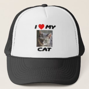 GORRA DE CAMIONERO AMO MI CAT - AÑADA SU PROPIA FOTO - CASQUILLO