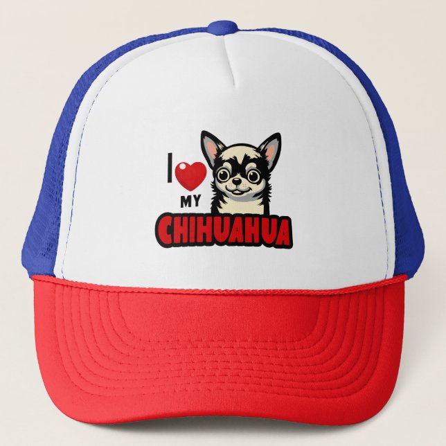 Gorra De Camionero Amo mi Chihuahua (Anverso)