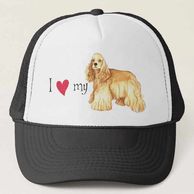 Gorra De Camionero Amo mi Cocker Spaniel (Anverso)