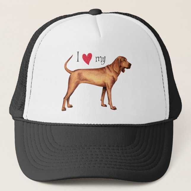 Gorra De Camionero Amo mi Coonhound Redbone (Anverso)