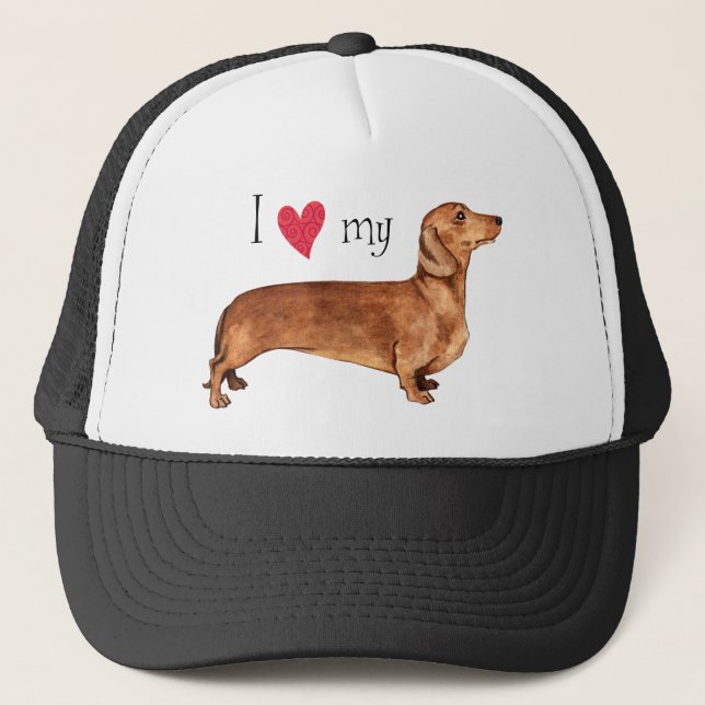 Gorra De Camionero Amo mi Dachshund (Anverso)