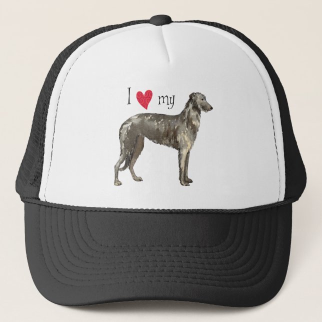 Gorra De Camionero Amo mi Deerhound escocés (Anverso)