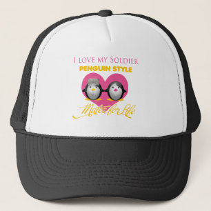 Gorra De Camionero Amo mi estilo del pingüino del soldado