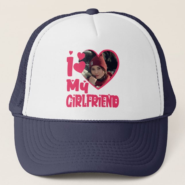 Gorra De Camionero Amo mi foto personalizada de novia (Anverso)