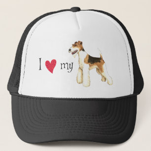 Gorra De Camionero Amo mi fox terrier del alambre