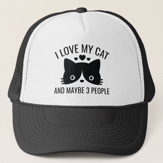 Gorra De Camionero Amo Mi Gato (Anverso)