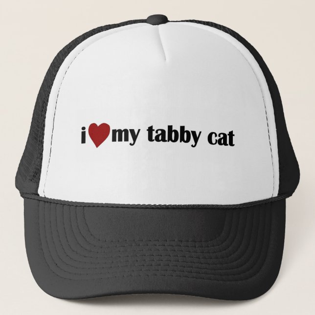 Gorra De Camionero Amo mi gato de Tabby (Anverso)