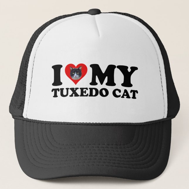 Gorra De Camionero Amo Mi Gato De Tuxedo (Anverso)