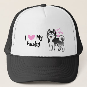 Gorra De Camionero Amo mi husky siberiano/Malamute de Alaska