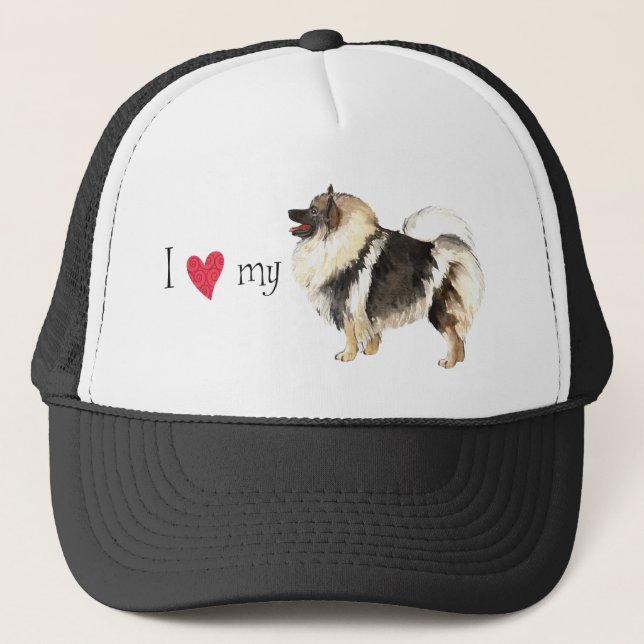 Gorra De Camionero Amo mi Keeshond (Anverso)