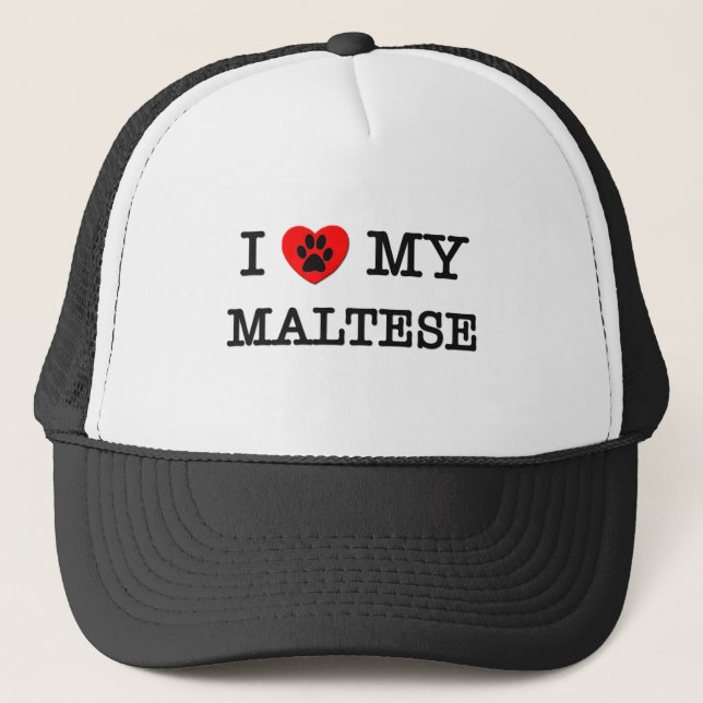 GORRA DE CAMIONERO AMO MI MALTÉS (Anverso)