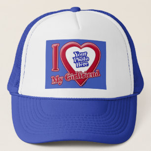 Gorra De Camionero Amo Mi Novia Foto Corazón Rojo D R Azul