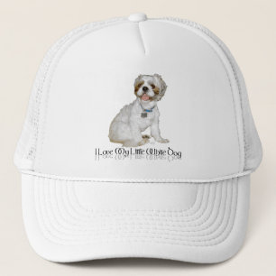 Gorra De Camionero Amo Mi Pequeño Perro Blanco - Shih Tzu