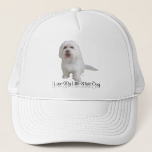 Gorra De Camionero Amo Mi Perro Blanco Pequeño - Habanés