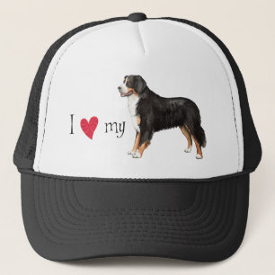 Gorra De Camionero Amo mi perro de montaña de Bernese