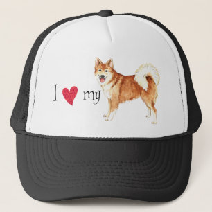 Gorra De Camionero Amo mi perro pastor islandés