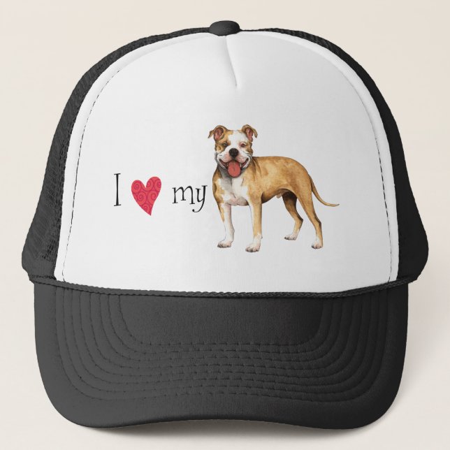Gorra De Camionero Amo mi Pit Bull Terrier (Anverso)