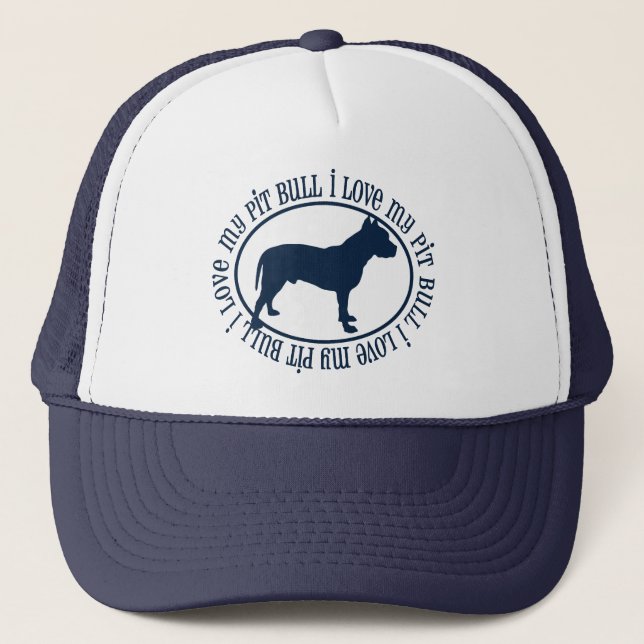 Gorra De Camionero Amo Mi Pitbull (Anverso)