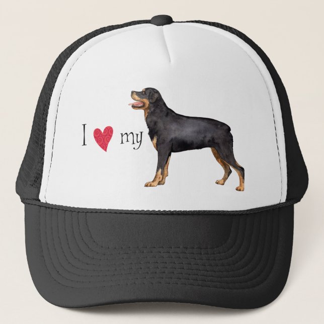 Gorra De Camionero Amo mi Rottweiler (Anverso)