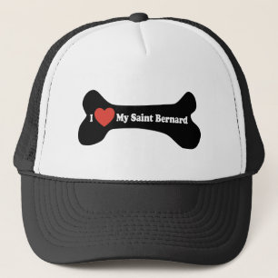 Gorra De Camionero Amo Mi Saint Bernard - Hueso de perro