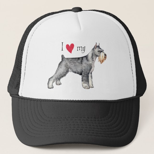 Gorra De Camionero Amo mi Schnauzer estándar (Anverso)