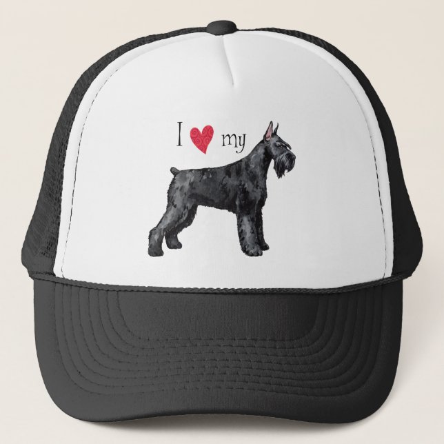 Gorra De Camionero Amo mi Schnauzer gigante (Anverso)