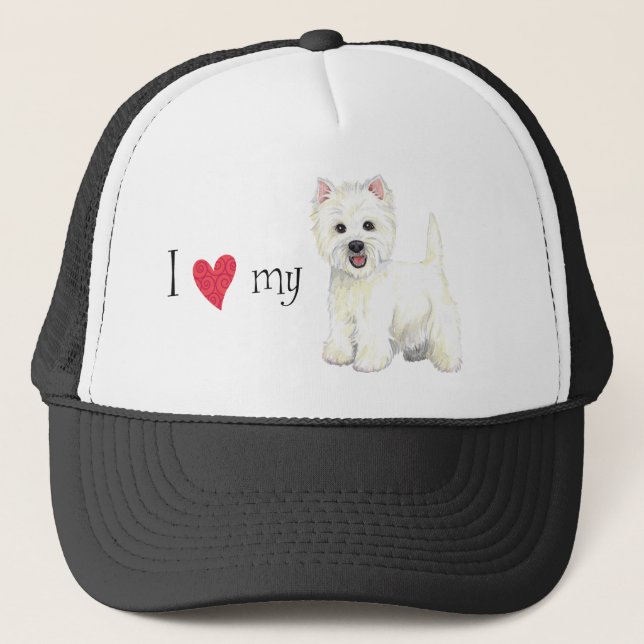 Gorra De Camionero Amo mi Westie (Anverso)