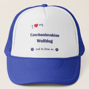 Gorra De Camionero Amo mi Wolfdog checoslovaco (el perro masculino)