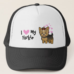 Gorra De Camionero Amo mi Yorkshire Terrier (el pelo corto con el