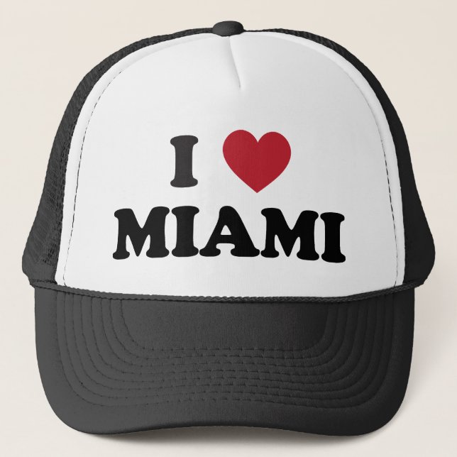 Gorra De Camionero Amo Miami la Florida (Anverso)