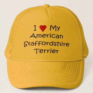Gorra De Camionero Amo mis regalos de Staffordshire Terrier americano