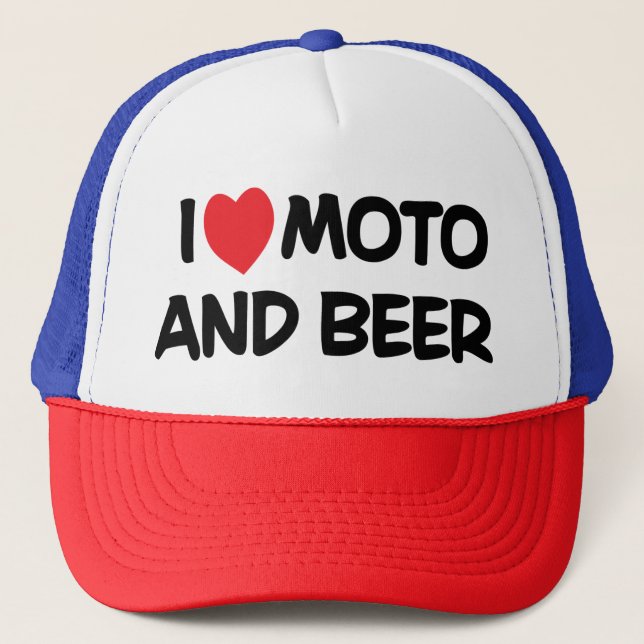 GORRA DE CAMIONERO AMO MOTO Y LA CERVEZA (Anverso)