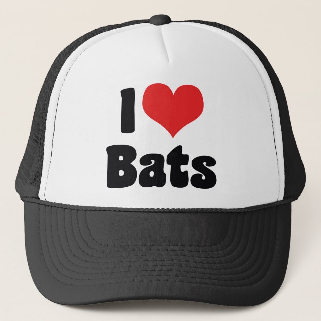 Gorra De Camionero Amo Murciélagos del Corazón (Anverso)