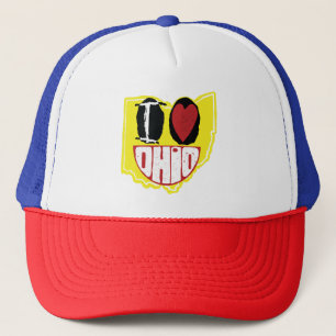 Gorra De Camionero Amo Ohio Sonriendo Cara Feliz