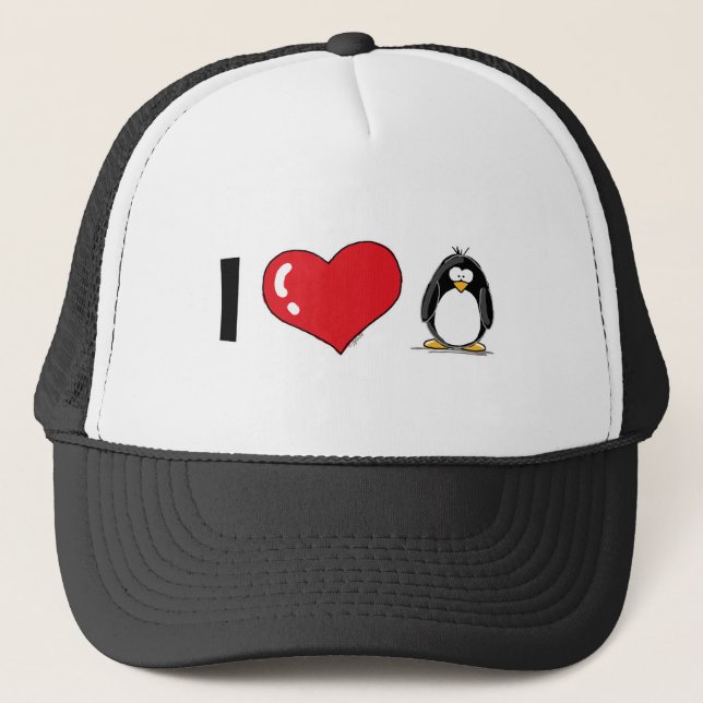 Gorra De Camionero Amo pingüinos (Anverso)
