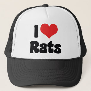 Gorra De Camionero Amo Ratas Corazón - Amante de Ratas Mascota