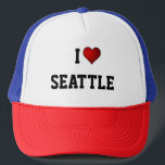 Gorra De Camionero Amo Seattle<br><div class="desc">Amo a Seattle,  en rojo,  blanco y azul.</div>