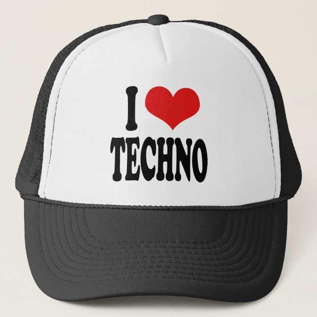 Gorra De Camionero Amo Techno (Anverso)