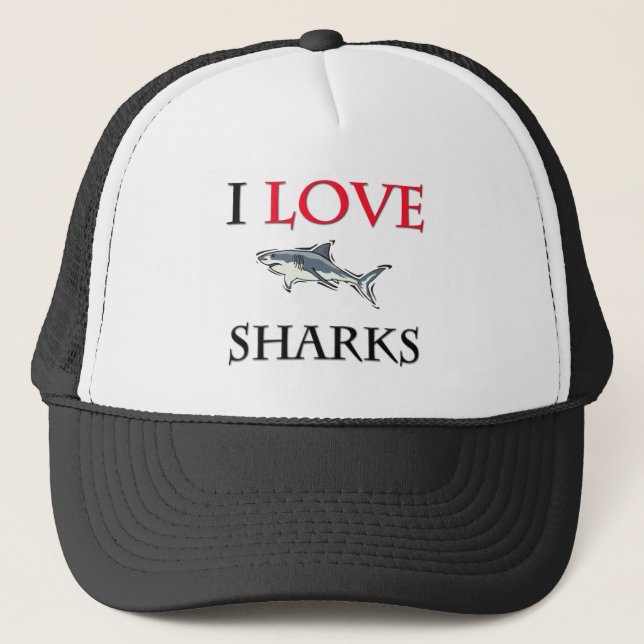 Gorra De Camionero Amo tiburones (Anverso)