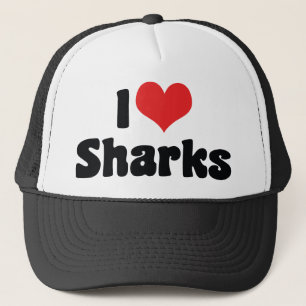 Gorra De Camionero Amo tiburones corazón - Amante de tiburones