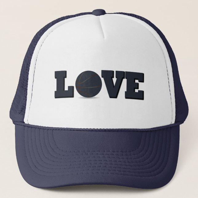 Gorra De Camionero amor al baloncesto con baloncesto azul (Anverso)